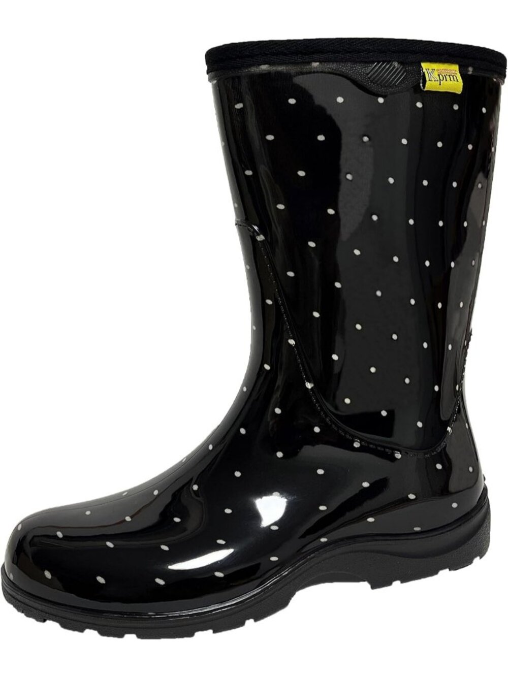 Women's Polka Dot Rain Boots Waterproof Mid Calf Rubber Outdoor Garden Shoes